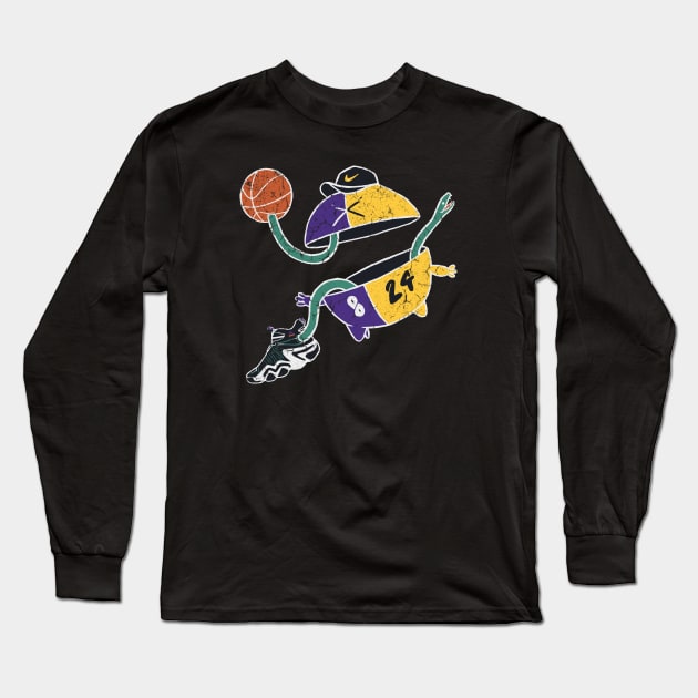 Retro Egg Basketball Long Sleeve T-Shirt by Odegart